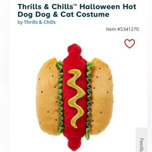 Thrills and chills hot dog costume for dogs or cats